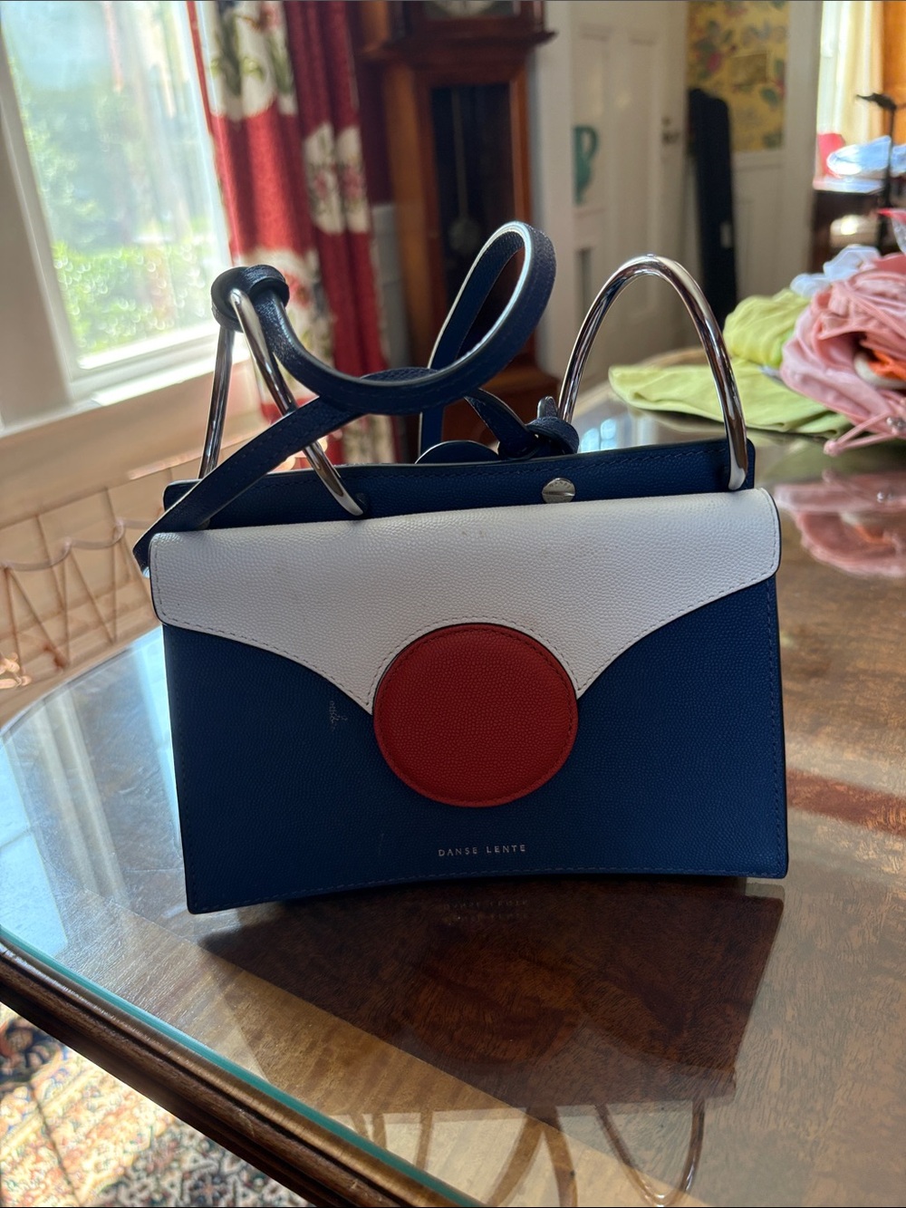 Danse Lente Navy, White & Red Mini Satchel